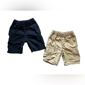 Children’s Place Boys Black and Khaki Cargo Shorts Bundle | 3T